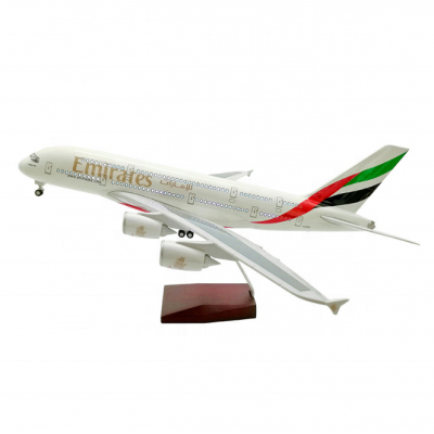 Hot Customize A380 Emirates Airplane Model  LED airplane model voice control passenger aircraft model 1:160 46cm