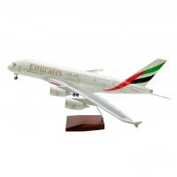 Hot Customize A380 Emirates Airplane Model  LED airplane model voice control passenger aircraft model 1:160 46cm