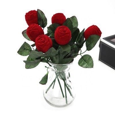 High quality Wedding Decoration Rose Rings Box for Valentina's day Mother's Day Packing Rose Rings Box gift set Jewelry Box