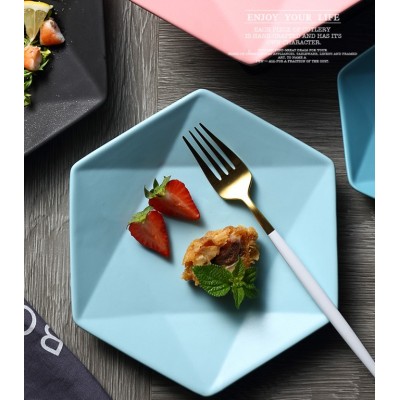 top sale new arrival Ceramic plate beefsteak plate of tetragonal disc creative Nordic contracted household utensils