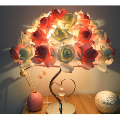 New bedroom bedside rose heart-shaped desk led lamp light