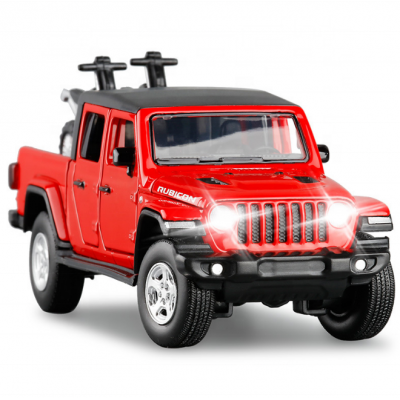 1/32 jkm jeep Gladiator alloy car model six-door acousto-optic steering model pickup truck children's toy die cast model