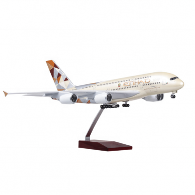 Hot Customize Etihad Airways Airbus A380 LED airplane model voice control passenger aircraft model 1:160 46cm